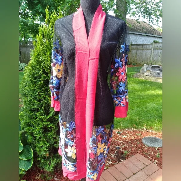 So Sheer Red Open Front Leisure Robe STUNNING π - Picture 1 of 10